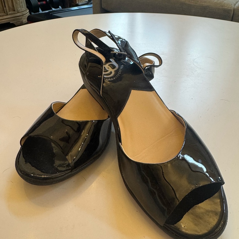Black Patent Leather Sandals